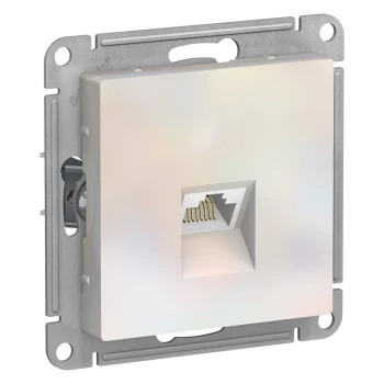 Розетка компьютерная 1-ая кат.5е, RJ-45 (интернет), Жемчуг, серия Atlas Design, Schneider Electric