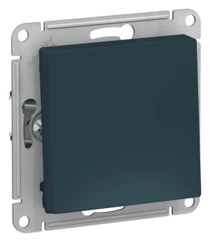 Выключатель 1-клавишный; кнопочный, Изумруд, серия Atlas Design, Schneider Electric