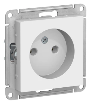 Розетка 1-ая электрическая без заземления, Белый лотос, серия Atlas Design, Schneider Electric