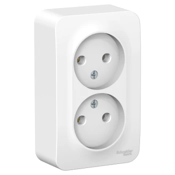 Розетка 2-ая электрическая без заземления (в сборе), Белый, серия Blanca, Schneider Electric